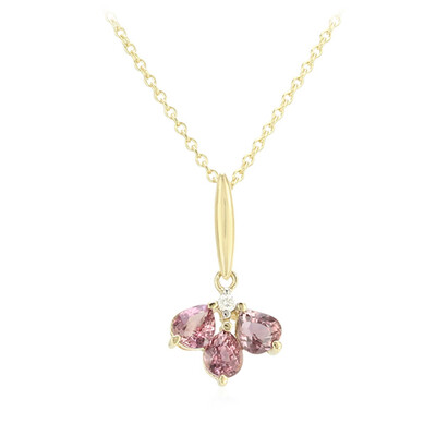 Collana in oro con Zaffiro Padparadscha (non riscaldato)