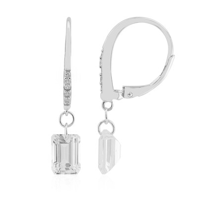 Orecchini in argento con Topazio Bianco