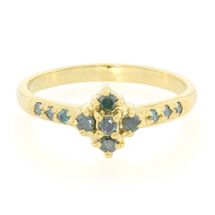 Anello placcato in oro con Diamante Fancy