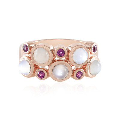 Anello in argento con Pietra di Luna Bianca (KM by Juwelo)