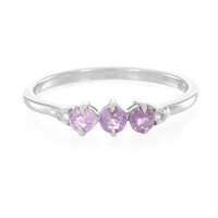 Anello in argento con Zaffiro Ceylon Rosa