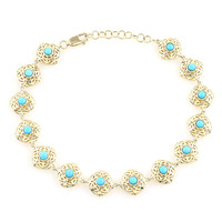 Bracciale in oro con Turchese Sleeping Beauty (Ornaments by de Melo)