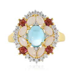 Anello in argento con Topazio Blu Svizzero