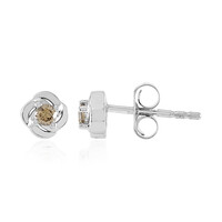 Orecchini in argento con Diamante Champagne I3