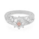 Anello placcato in platino con Zaffiro Padparadscha