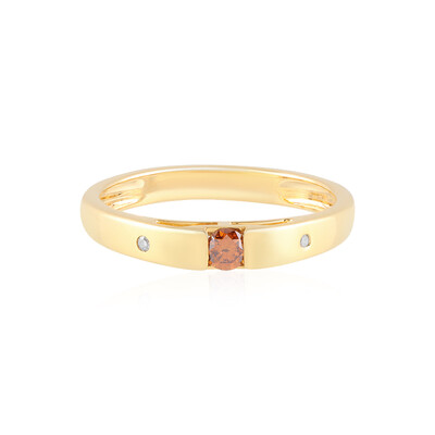 Anello in argento con Diamante Rosso I3