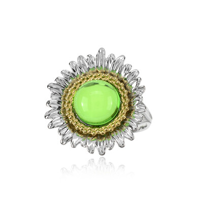 Anello in argento con Ambra Verde Colombiana (dagen)