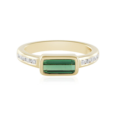 Anello in argento con Tormalina Verde di Benedito(Adela Silber)