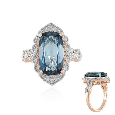 Anello in oro con Topazio Blu Londra (SUHANA)