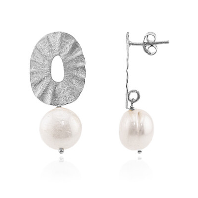 Orecchini in argento con Perla d'Acqua Dolce Bianca (Joias do Paraíso)