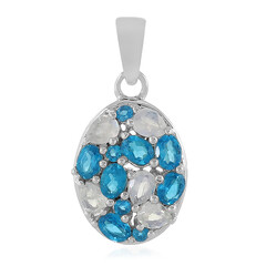 Ciondolo in argento con Apatite Blu Neon