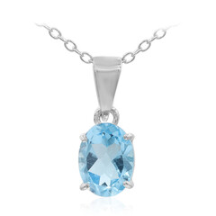 Collana in argento con Topazio Blu Svizzero