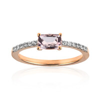 Anello in oro con Berillo Rosa non riscaldato