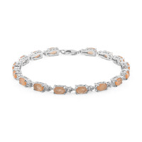 Bracciale in argento con Quarzo pesca pastello