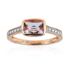 Anello in oro con Berillo Rosa non riscaldato
