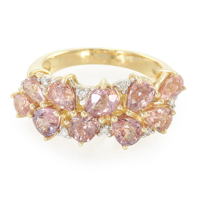 Anello in oro con Zaffiro Padparadscha (non riscaldato) (AMAYANI)