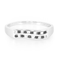 Anello in argento con Zaffiro Bianco e Spinello Nero