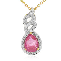 Collana in argento con Zaffiro Rosa del Madagascar