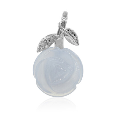 Ciondolo in argento con Calcedonio Blu