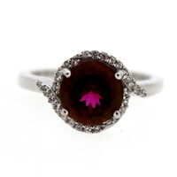 Anello in argento con Topazio Ciliegia