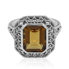 Anello in argento con Quarzo Cognac