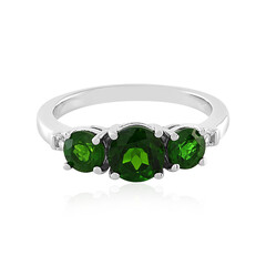 Anello in argento con Diopside Russo