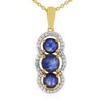 Collana in argento con Zaffiro Blu del Madagascar
