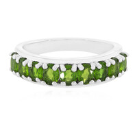 Anello in argento con Diopside Russo