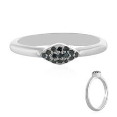 Anello in argento con Diamante Blu I3