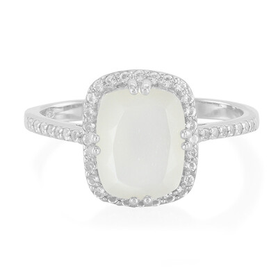 Anello in argento con Pietra di Luna Bianca