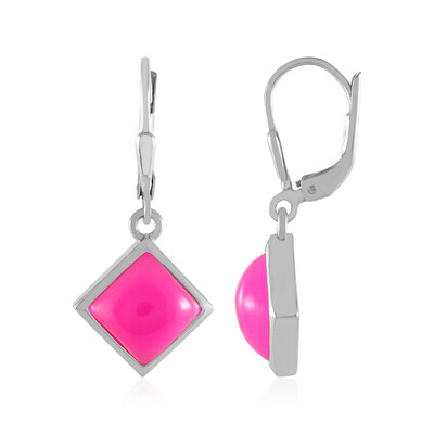 Orecchini in argento con Calcedonio Lampone (MONOSONO COLLECTION)