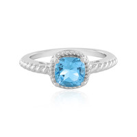 Anello in argento con Topazio Blu Svizzero