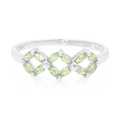 Anello placcato in platino con Alessandrite Brasiliana