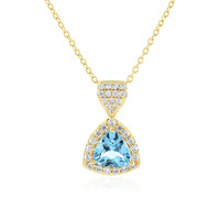 Collana in argento con Topazio Blu Svizzero