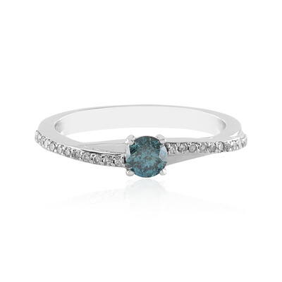 Anello in oro con Diamante Blu I2