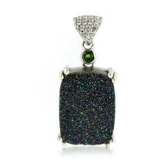 Ciondolo in argento con Agata Glitter Verde