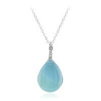 Collana in argento con Calcedonio Acqua