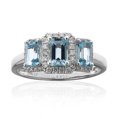 Anello in oro con Acquamarina Brasiliana AAA (CIRARI)