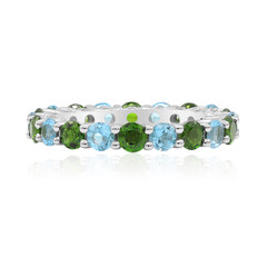 Anello in argento con Diopside Russo