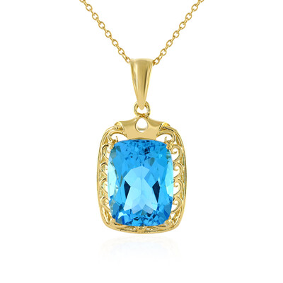 Collana in argento con Topazio Blu Svizzero