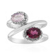 Anello in argento con Rodolite della Rift Valley