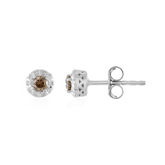 Orecchini in argento con Diamante Champagne I2