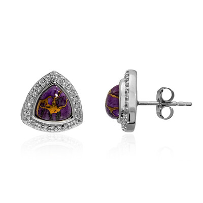 Orecchini in argento con Turchese Kingman Mohave Porpora
