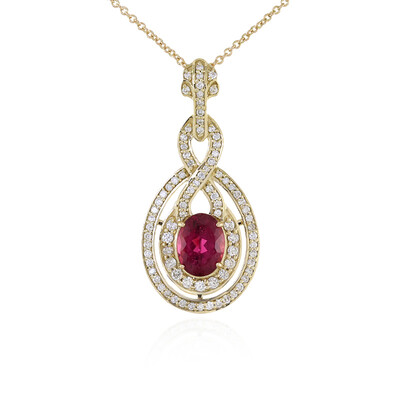 Collana in oro con Tormalina Rosa AAA (de Melo)