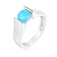 Anello in argento con Opale Blu Caraibico