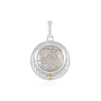 Ciondolo in argento con Quarzo Rutilato Ramato (Granulieren)