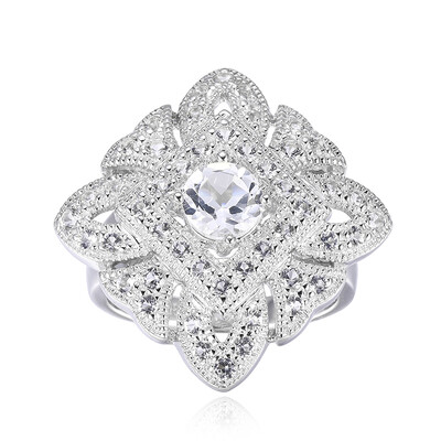 Anello in argento con Topazio Bianco