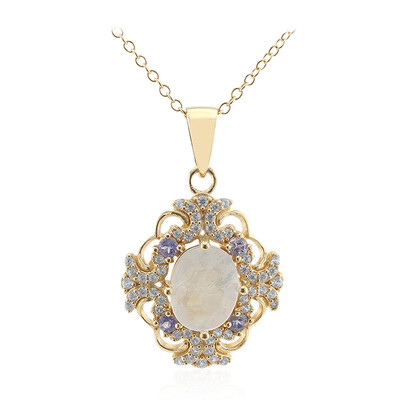 Collana in argento con Pietra di Luna Arcobaleno