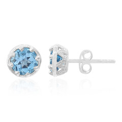 Orecchini in argento con Topazio Blu Svizzero