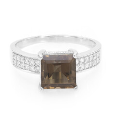 Anello in argento con Quarzo Fumè